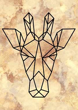 Geometric Giraffe Art