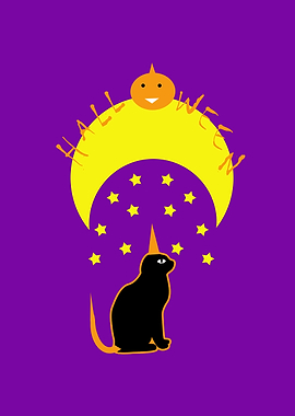 Cat and Halloween night