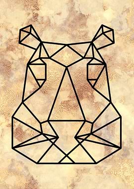 Geometric Hippo Art