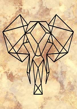 Geometric Elephant Art