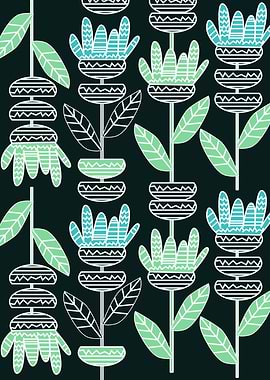 Abstract floral decor