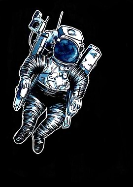 Cosmonaut in darkness