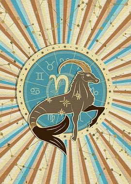 Vintage Capricorn Zodiac