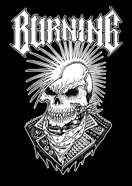 BURNING OLD SKULL DIE HARD