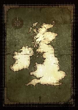 Grunge Vintage Britain Map