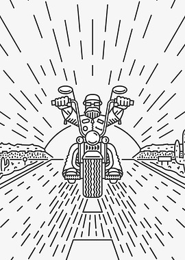 alone motorcycle driver