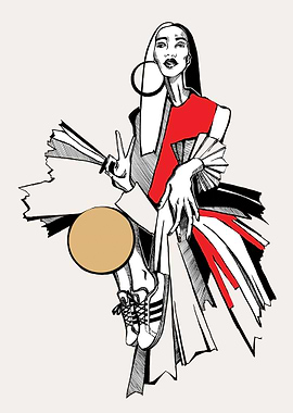 Grafic of a sitting women