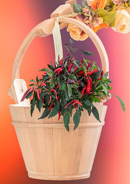 isolated wooden bucket