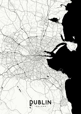 Dublin map white