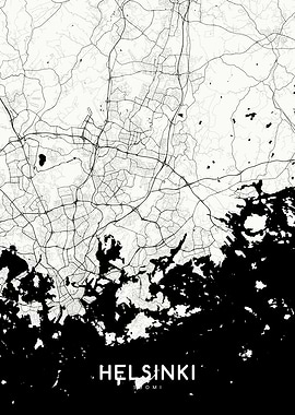 Helsinki map white