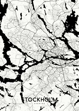 Stockholm map white