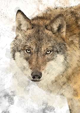 Watercolour Wolf