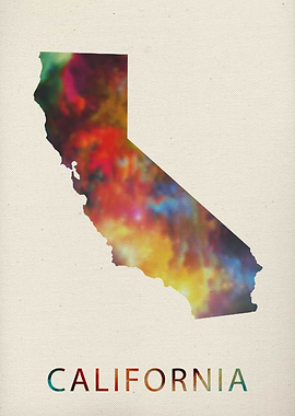 California Watercolor Map