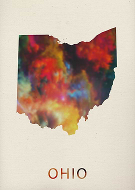 Ohio Watercolor Map