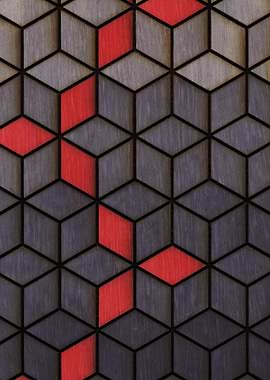 Grey Black Red Cubes
