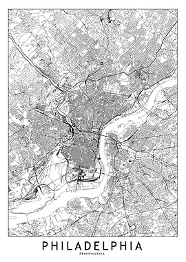 Philadelphia White Map