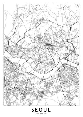 Seoul White Map