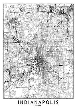 Indianapolis White Map
