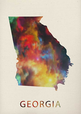Georgia Watercolor Map