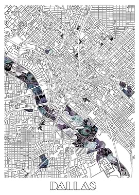 dallas city map floral