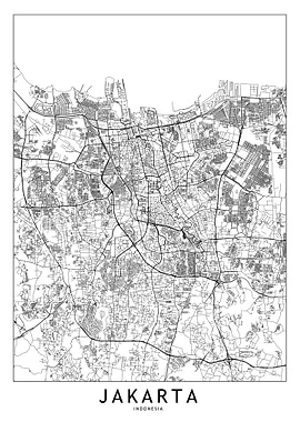 Jakarta White Map