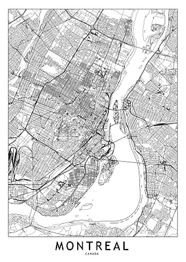 Montreal White Map