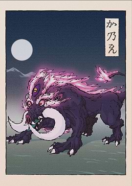 Ganon Japanese Block Print