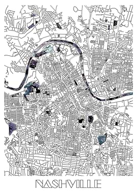 nashville city map floral