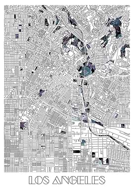 los angeles city map flora