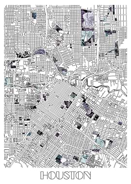 houston city map floral