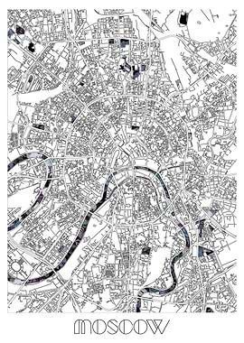 moscow city skyline floral