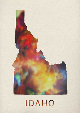 Idaho Watercolor Map