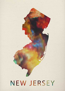 New Jersey Watercolor Map