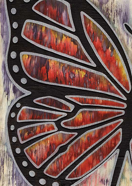 Silver Grunge Fire Wing