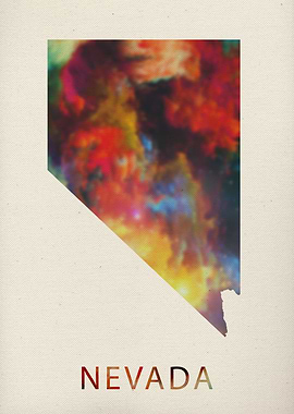 Nevada Watercolor Map