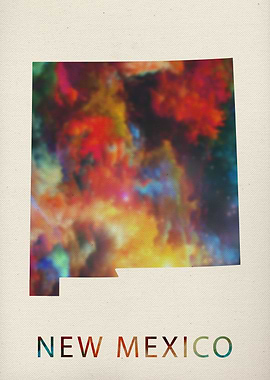 New Mexico Watercolor Map