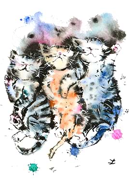 Three Sleeping Kittens