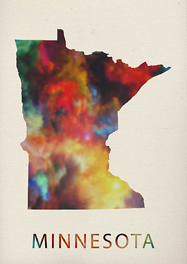 Minnesota Watercolor Map
