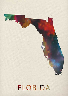 Florida Watercolor Map