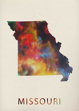 Missouri Watercolor Map