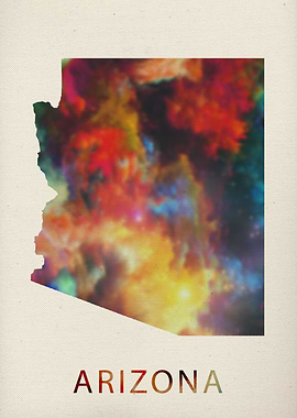 Arizona Watercolor Map
