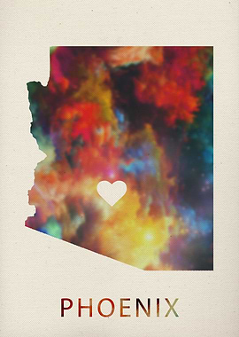 Phoenix Watercolor Map