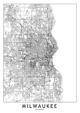 Milwaukee White Map