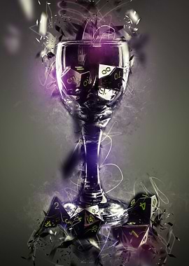 Dark Magic Dice in Glass