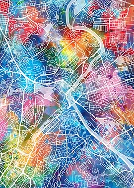 stuttgart city map color