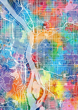 portland city map color