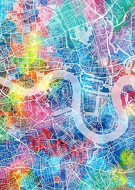 london city map color