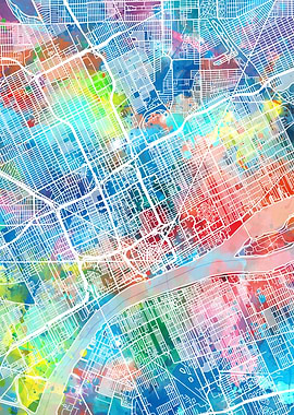 detroit city map color