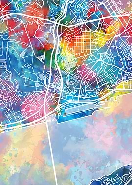 lisbon city map color