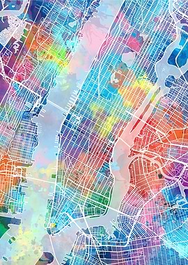 new york city map color